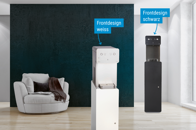 Frontdesign in schwarz und weiss erhältlich.